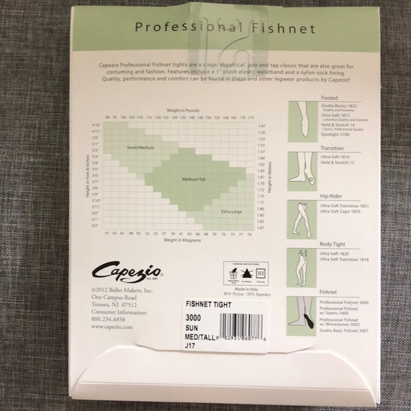 Capezio Professional Fishnet- Suntan M/T - Picture 2 of 3